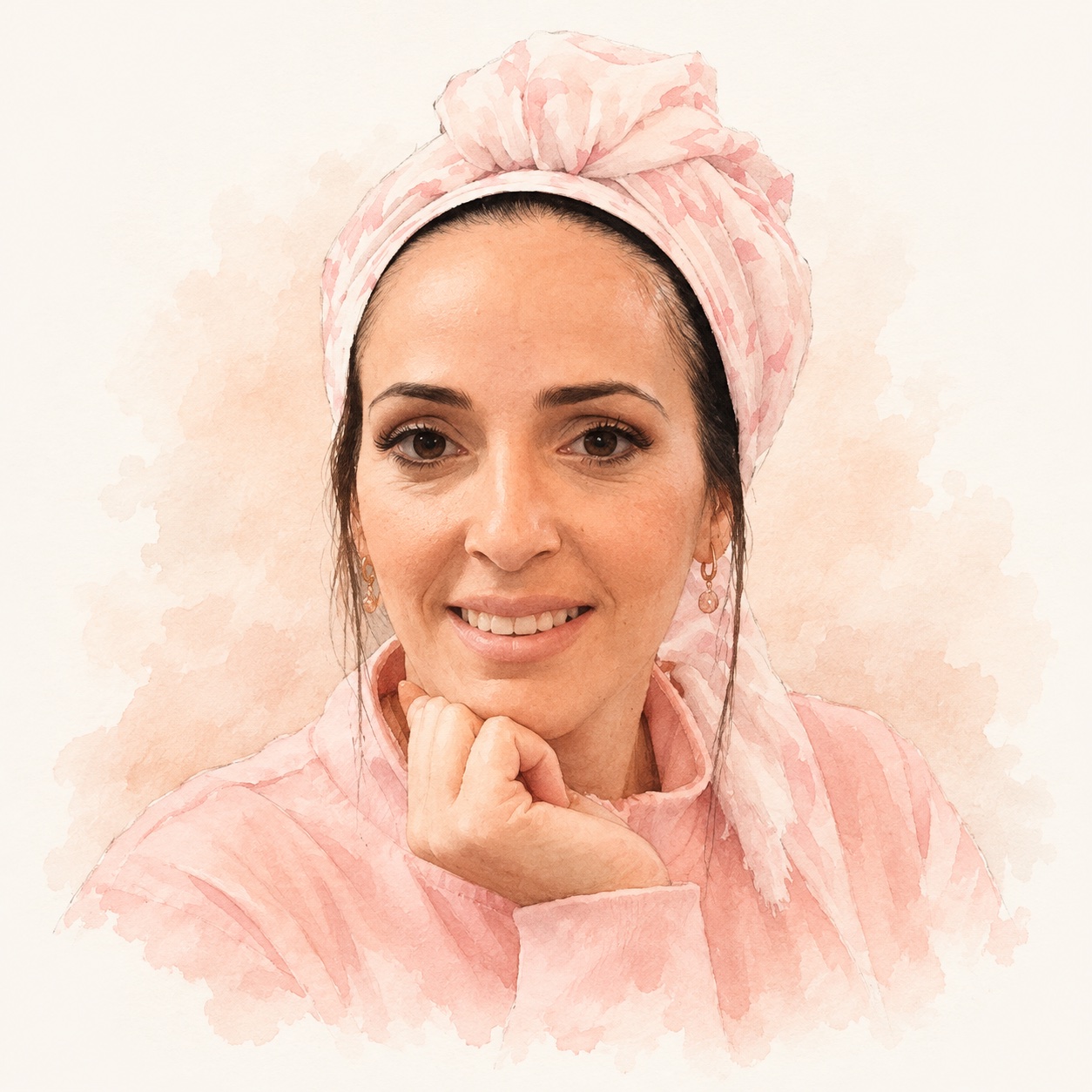 מורן - דיוקן בעיבוד עדין בצבעי מים